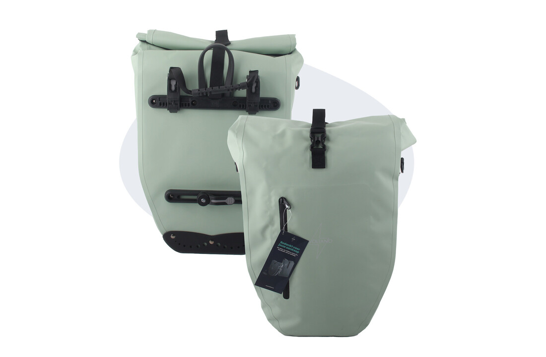 Voltano Luxe Fietstas 28L - Enkele Pakaftas - Mint Groen - 100% Waterdicht