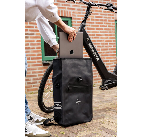 Voltano Luxe E-bike Fietstas / Rugtas - Zwart - 28L - Laptopvak