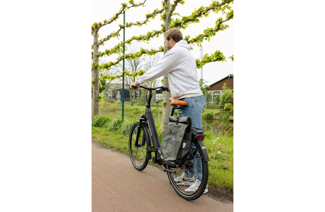 Voltano Dames Fietszadel - Bruin - Uitsparing - Waterdicht - Elastomeer Vering - Gratis Zadelstrop