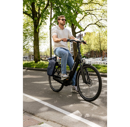 Voltano Luxe Fietstas 28L - Enkele Pakaftas - Marine Blauw - 100% Waterdicht