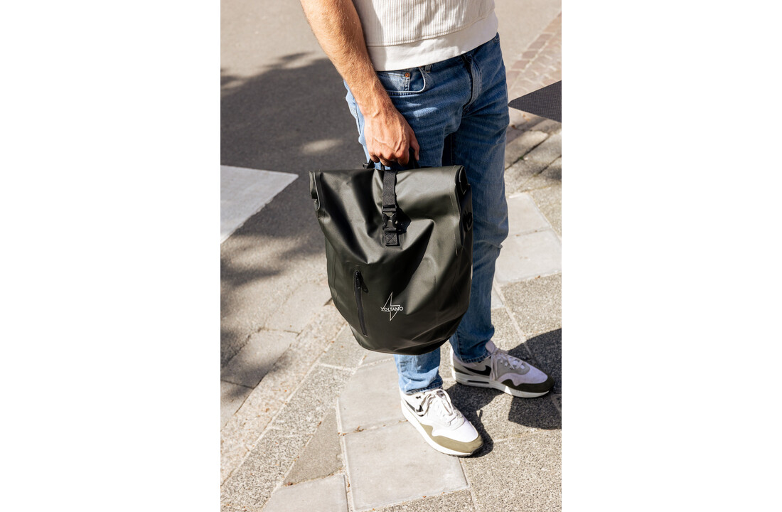 Voltano Luxe Fietstas 28L - Enkele Pakaftas - Olijf Groen - 100% Waterdicht