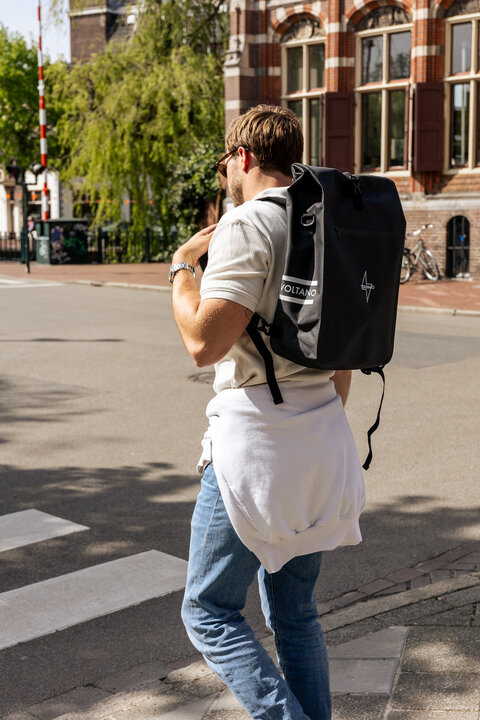 Voltano Luxe E-bike Fietstas / Rugtas - Zwart - 28L - Laptopvak