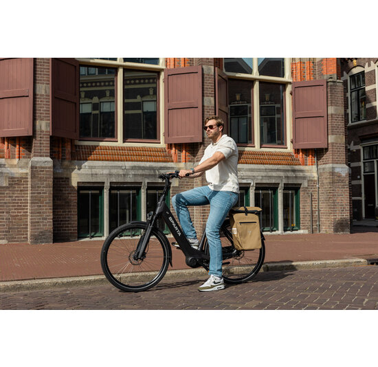 Voltano Luxe E-bike Fietstas 28L - Beige - Pakaftas Met Laptop vak - 100% Waterdicht
