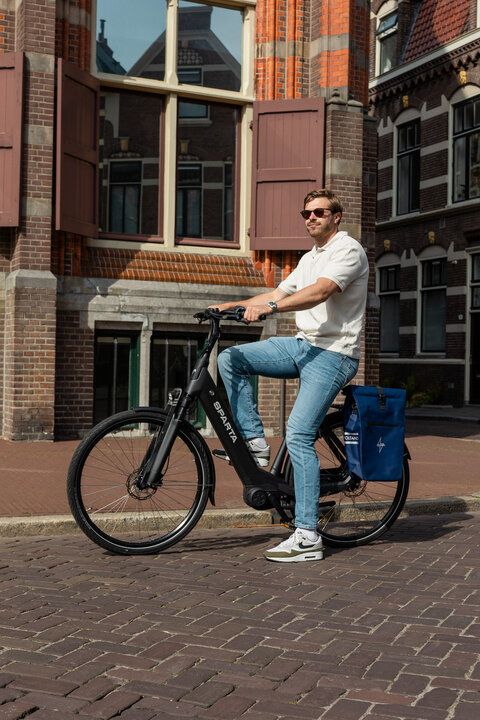Voltano Luxe E-bike Fietstas 28L - Marine Blauw - Pakaftas Met Laptop Vak - 100% Waterdicht