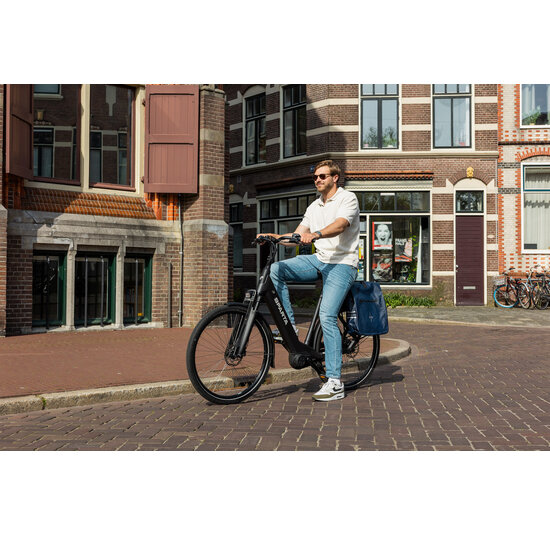 Voltano Luxe Fietstas / Rugtas 28L - Marine Blauw - Enkele Pakaftas - 100% Waterdicht