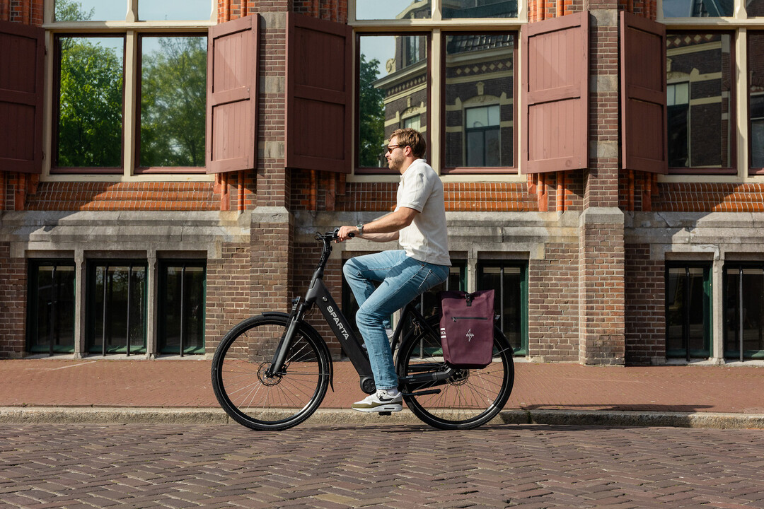 Voltano Luxe E-bike Fietstas 28L - Bordeaux Rood - Pakaftas Met Laptop Vak - 100% Waterdicht