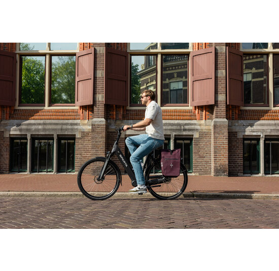 Voltano Luxe E-bike Fietstas 28L - Bordeaux Rood - Pakaftas Met Laptop Vak - 100% Waterdicht