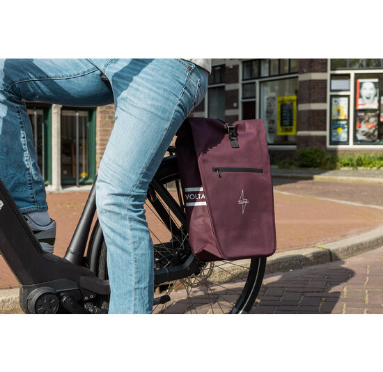 Voltano Luxe E-bike Fietstas 28L - Bordeaux Rood - Pakaftas Met Laptop Vak - 100% Waterdicht