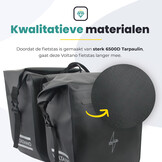 Voltano Dubbele Fietstas Rolltop Urban Black - 48 Liter - 100% Waterdicht