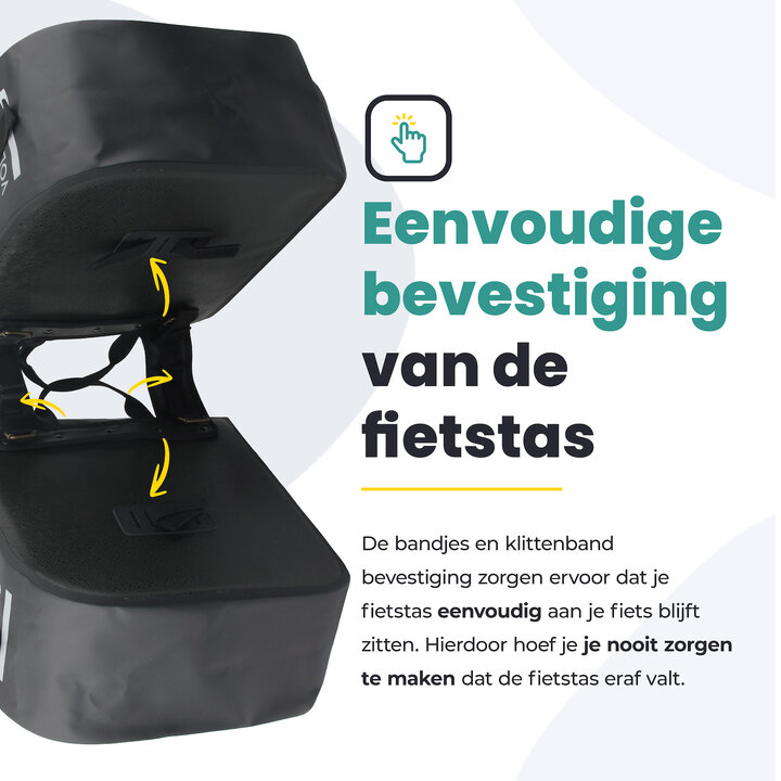 Voltano Dubbele Fietstas Rolltop Urban Black - 48 Liter - 100% Waterdicht