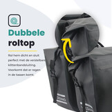 Voltano Dubbele Fietstas Rolltop Urban Black - 48 Liter - 100% Waterdicht