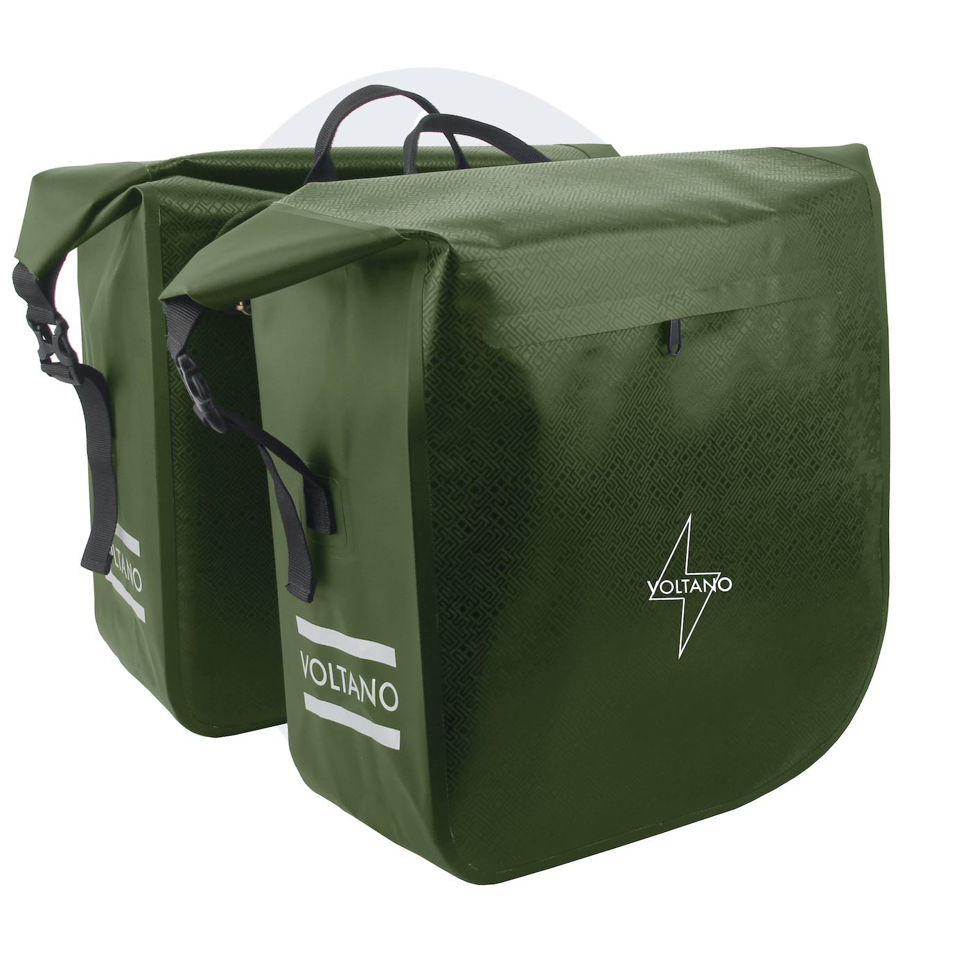 Voltano Dubbele Fietstas Rolltop Urban Green - 48 Liter - 100% Waterdicht