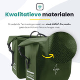 Voltano Dubbele Fietstas Rolltop Urban Green - 48 Liter - 100% Waterdicht