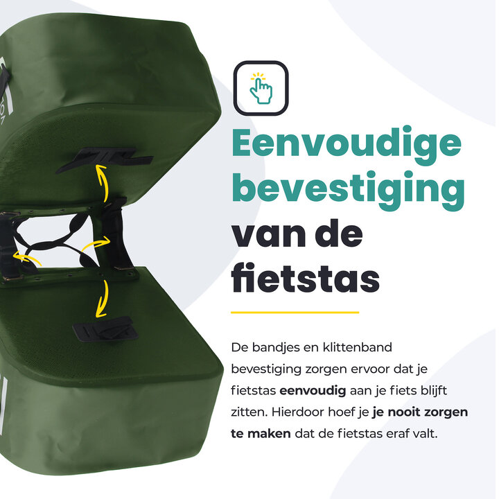 Voltano Dubbele Fietstas Rolltop Urban Green - 48 Liter - 100% Waterdicht