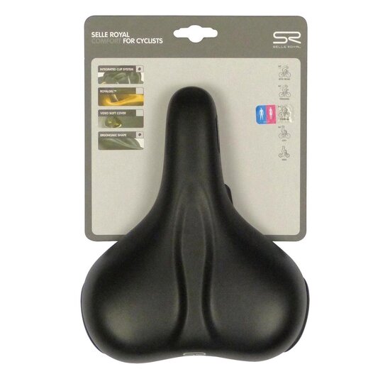 Selle Royal Rio Plus City Fietszadel - Unisex Zadel - Zwart