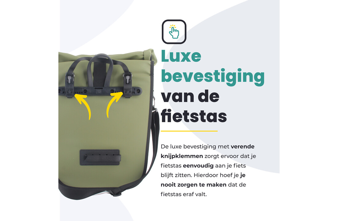 Voltano Journey Luxe Fietstas 28L - Olijf Groen - Enkele Pakaftas - Laptopvak