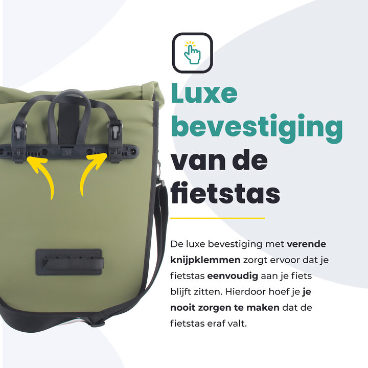 Voltano Journey Luxe Fietstas 28L - Olijf Groen - Enkele Pakaftas - Laptopvak