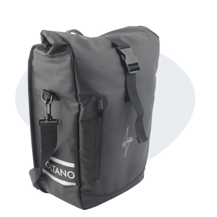 Voltano Journey Luxe Fietstas 28L - Zwart - Laptopvak - Enkele Pakaftas