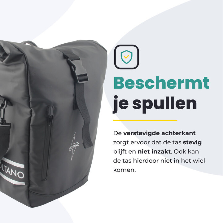 Voltano Journey Luxe Fietstas 28L - Zwart - Laptopvak - Enkele Pakaftas
