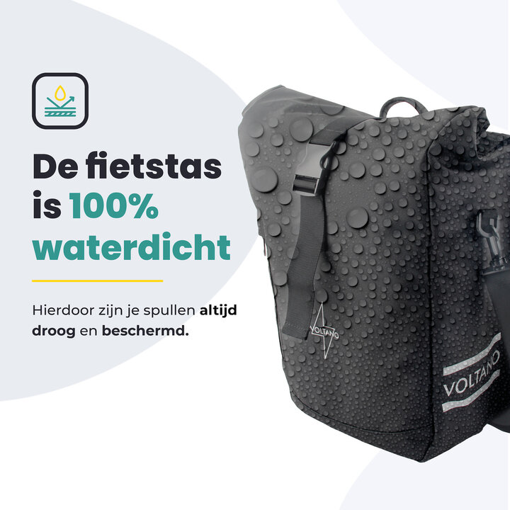 Voltano Journey Luxe Fietstas 28L - Zwart - Laptopvak - Enkele Pakaftas