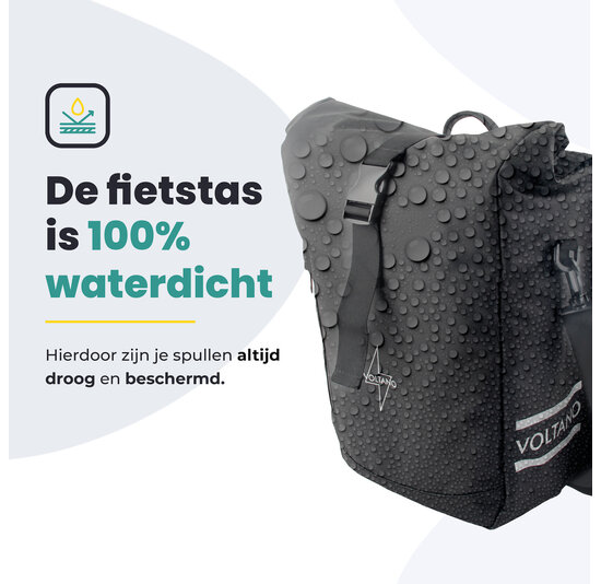 Voltano Journey Luxe Fietstas 28L - Zwart - Laptopvak - Enkele Pakaftas