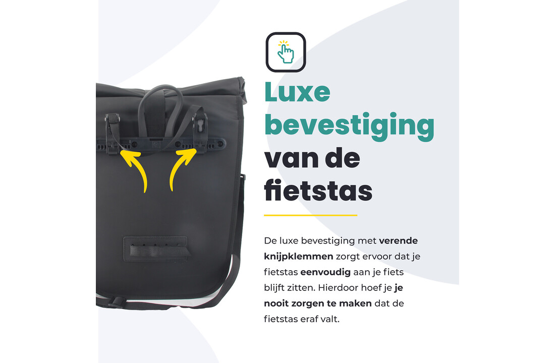 Voltano Journey Luxe Fietstas 28L - Zwart - Laptopvak - Enkele Pakaftas