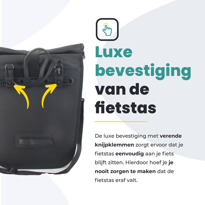 Voltano Journey Luxe Fietstas 28L - Zwart - Laptopvak - Enkele Pakaftas