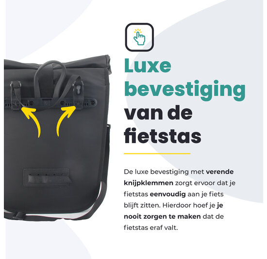Voltano Journey Luxe Fietstas 28L - Zwart - Laptopvak - Enkele Pakaftas