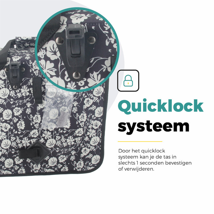 Voltano Voorgevormde Enkele Fietstas / Pakaftas - Midnight Blossom - 17L