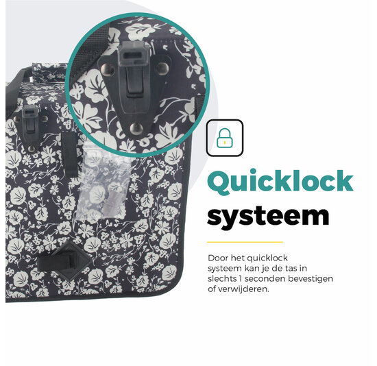 Voltano Voorgevormde Enkele Fietstas / Pakaftas - Midnight Blossom - 17L