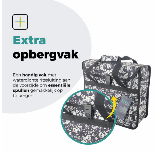 Voltano Voorgevormde Enkele Fietstas / Pakaftas - Midnight Blossom - 17L