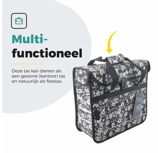 Voltano Voorgevormde Enkele Fietstas / Pakaftas - Midnight Blossom - 17L