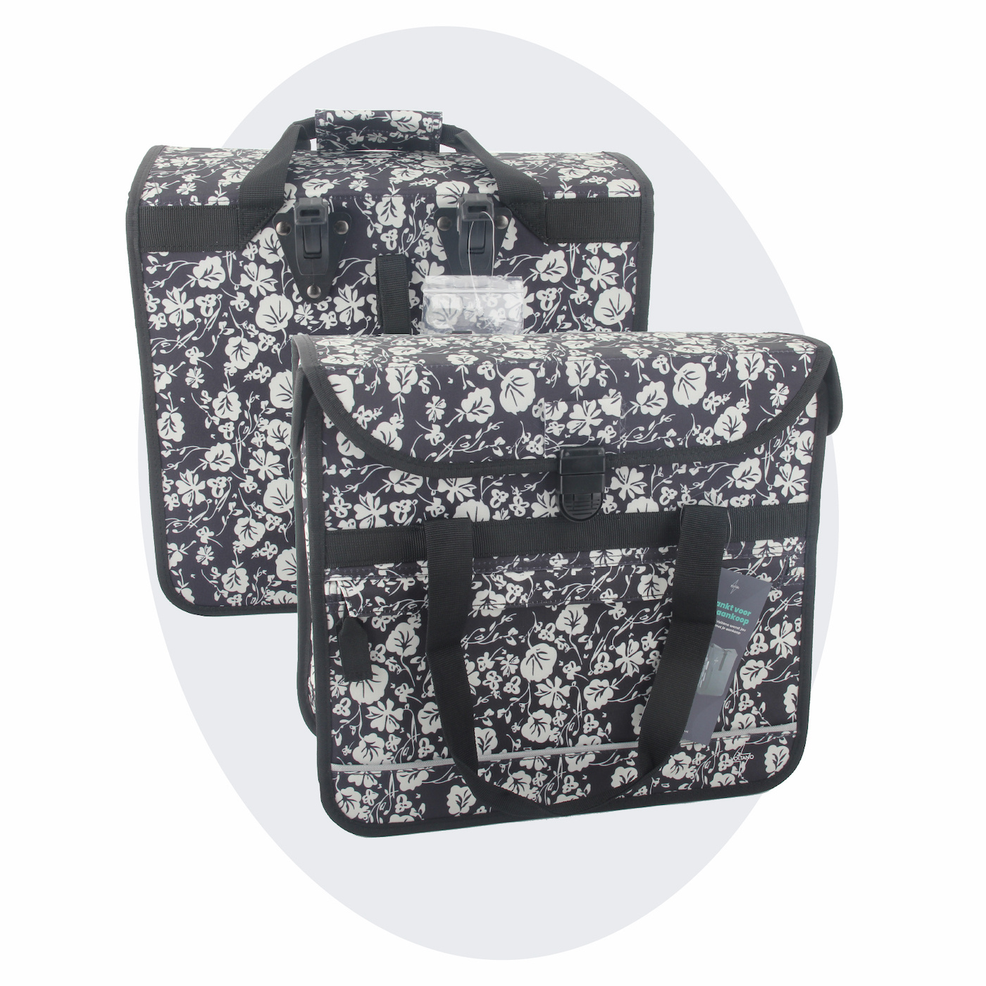 Voltano Voorgevormde Enkele Fietstas / Pakaftas - Midnight Blossom - 17L