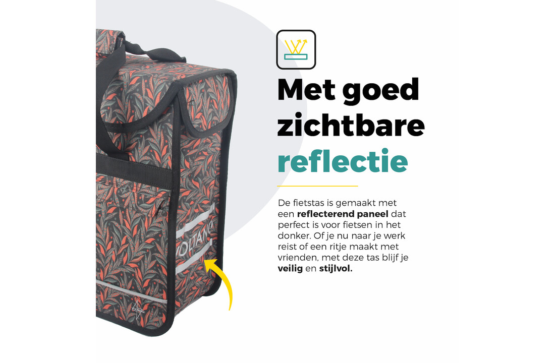 Voltano Voorgevormde Enkele Fietstas / Pakaftas - Crimson Leaf - 17L