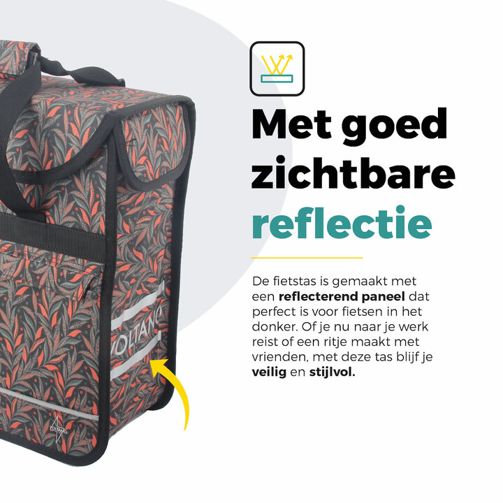 Voltano Voorgevormde Enkele Fietstas / Pakaftas - Crimson Leaf - 17L