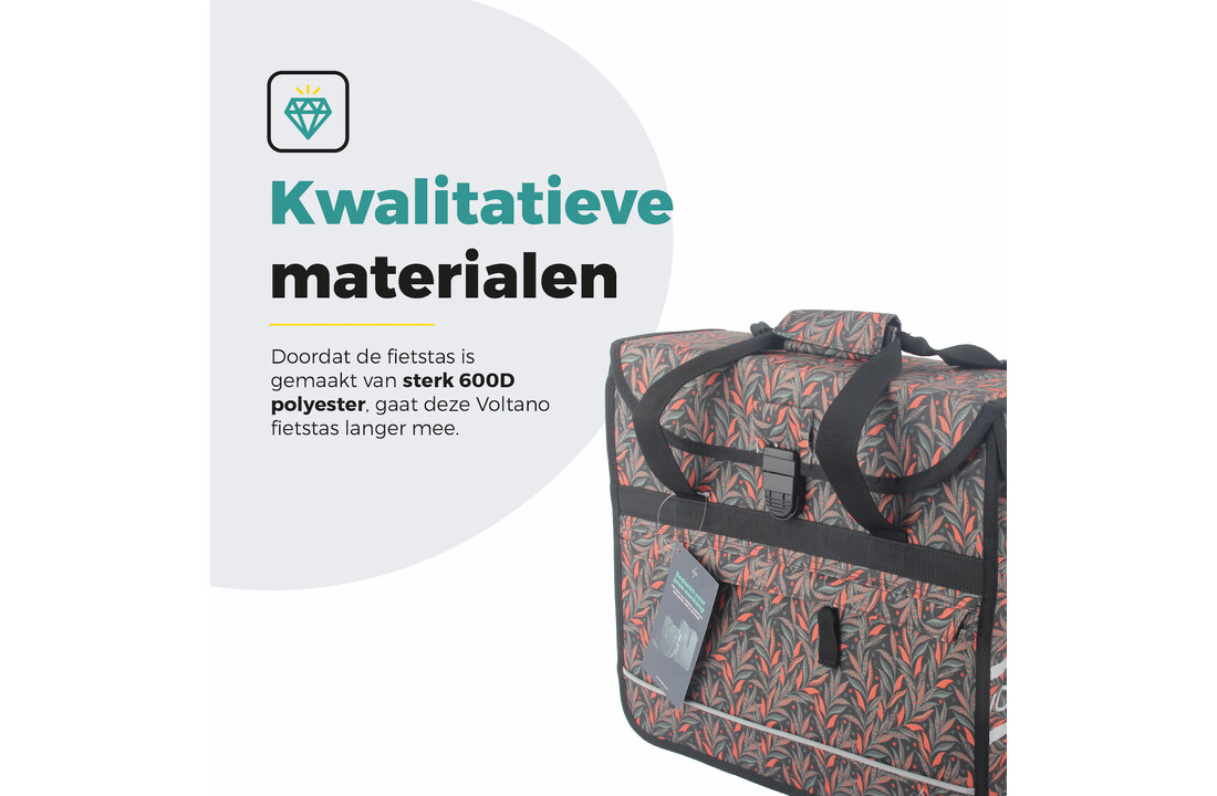 Voltano Voorgevormde Enkele Fietstas / Pakaftas - Crimson Leaf - 17L