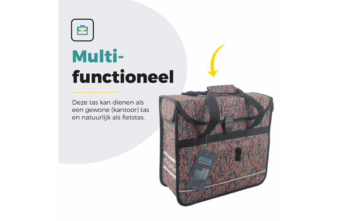 Voltano Voorgevormde Enkele Fietstas / Pakaftas - Crimson Leaf - 17L