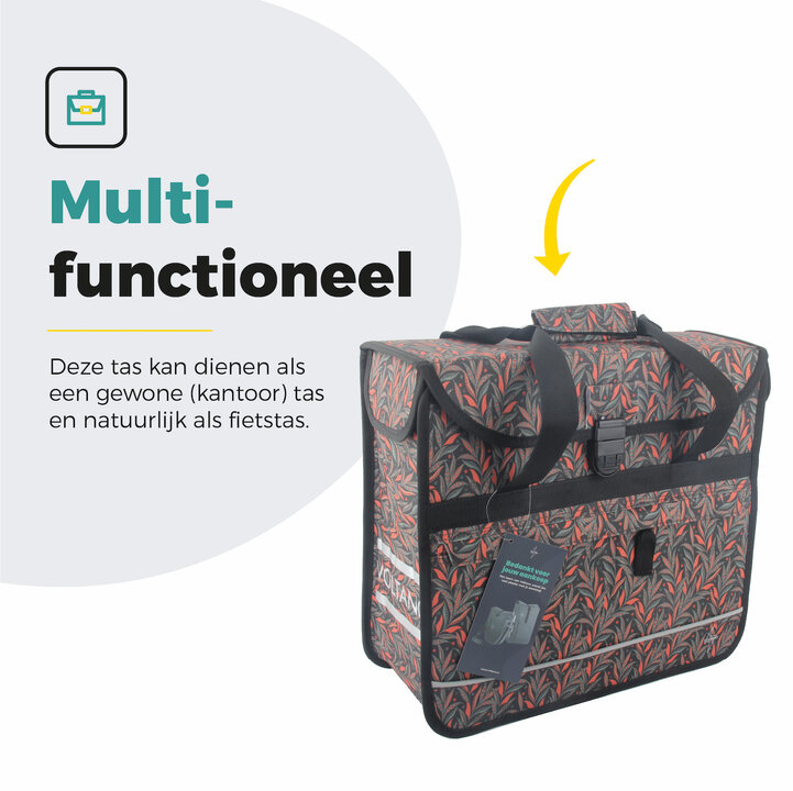 Voltano Voorgevormde Enkele Fietstas / Pakaftas - Crimson Leaf - 17L