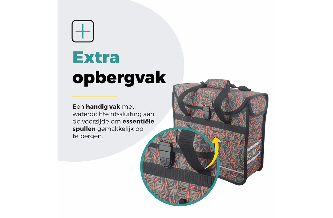 Voltano Voorgevormde Enkele Fietstas / Pakaftas - Crimson Leaf - 17L