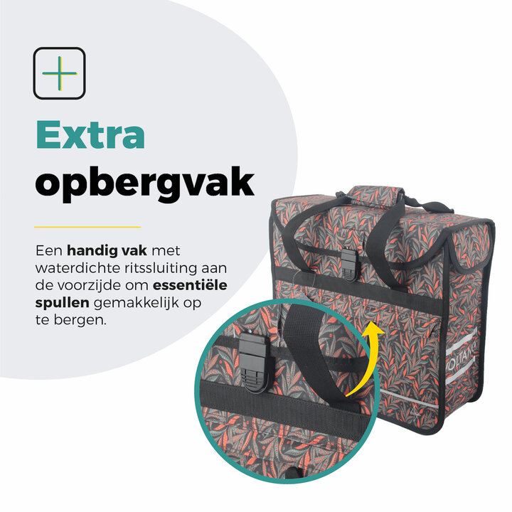 Voltano Voorgevormde Enkele Fietstas / Pakaftas - Crimson Leaf - 17L