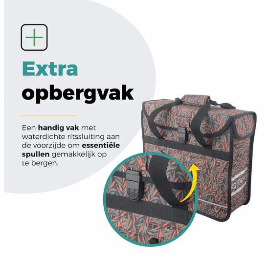 Voltano Voorgevormde Enkele Fietstas / Pakaftas - Crimson Leaf - 17L