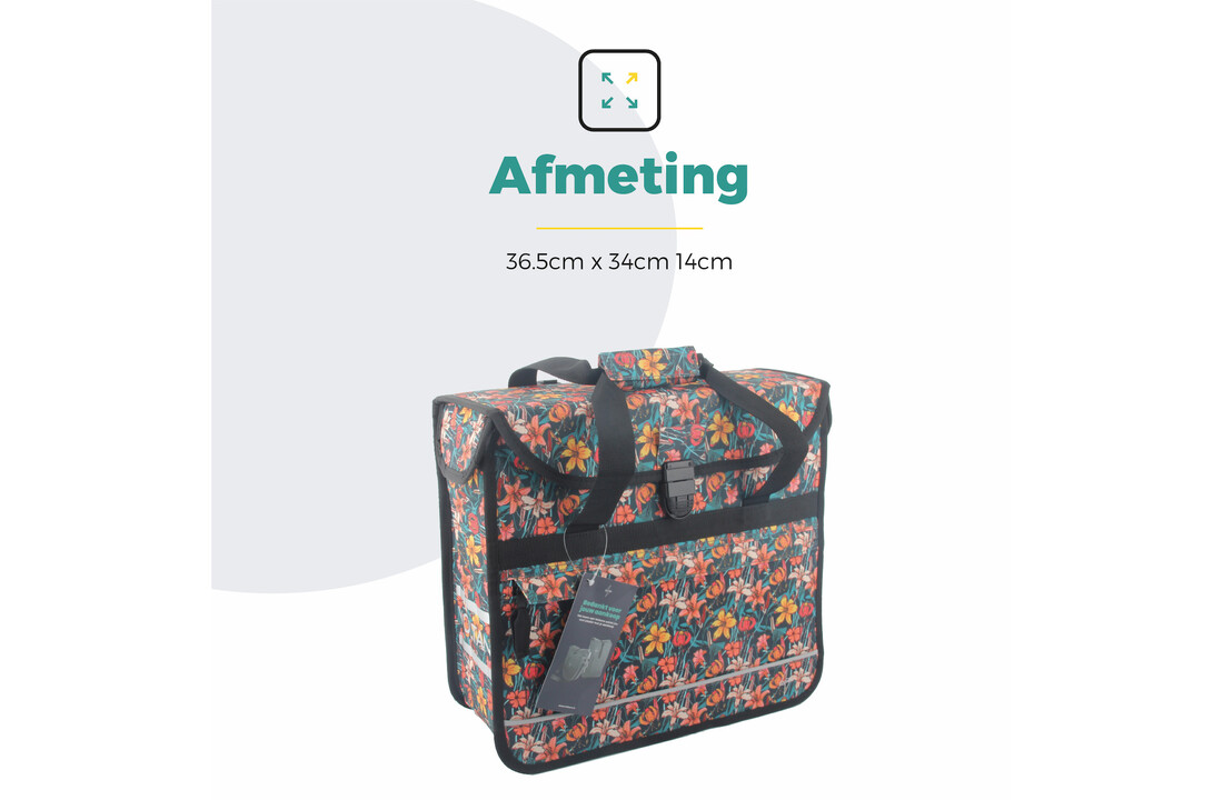 Voltano Voorgevormde Enkele Fietstas / Pakaftas - Floral Fiesta - 17L
