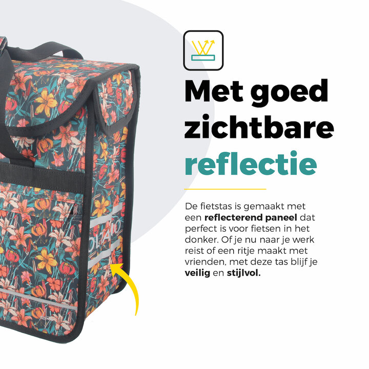 Voltano Voorgevormde Enkele Fietstas / Pakaftas - Floral Fiesta - 17L
