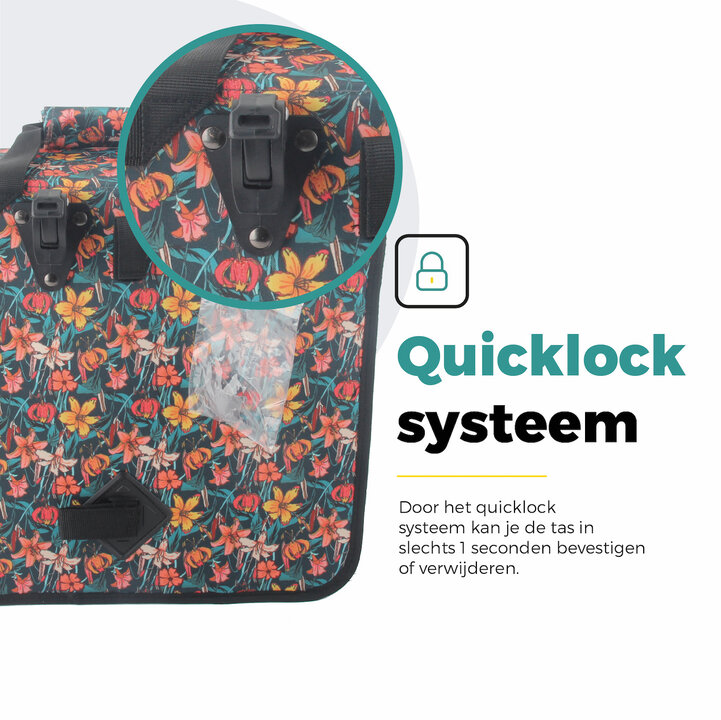 Voltano Voorgevormde Enkele Fietstas / Pakaftas - Floral Fiesta - 17L