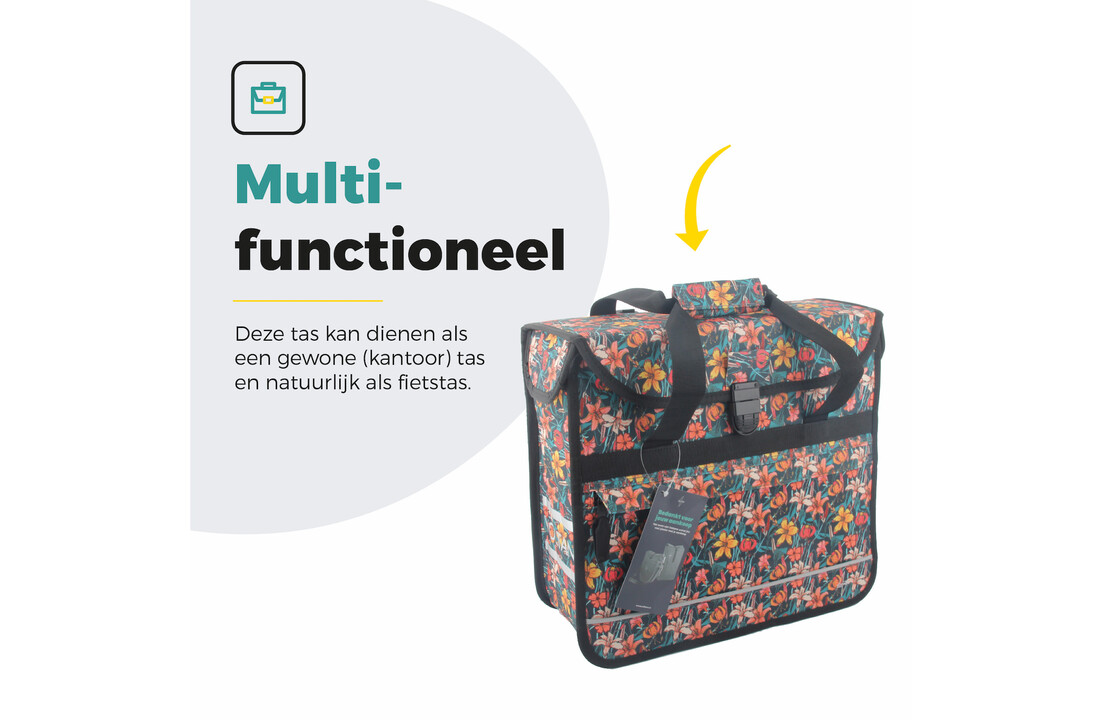 Voltano Voorgevormde Enkele Fietstas / Pakaftas - Floral Fiesta - 17L