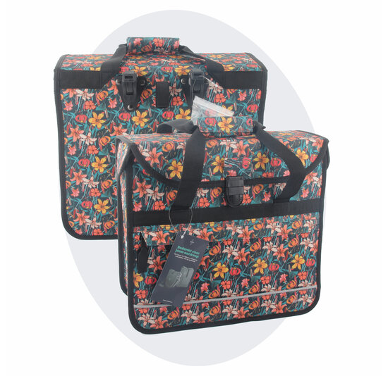 Voltano Voorgevormde Enkele Fietstas / Pakaftas - Floral Fiesta - 17L