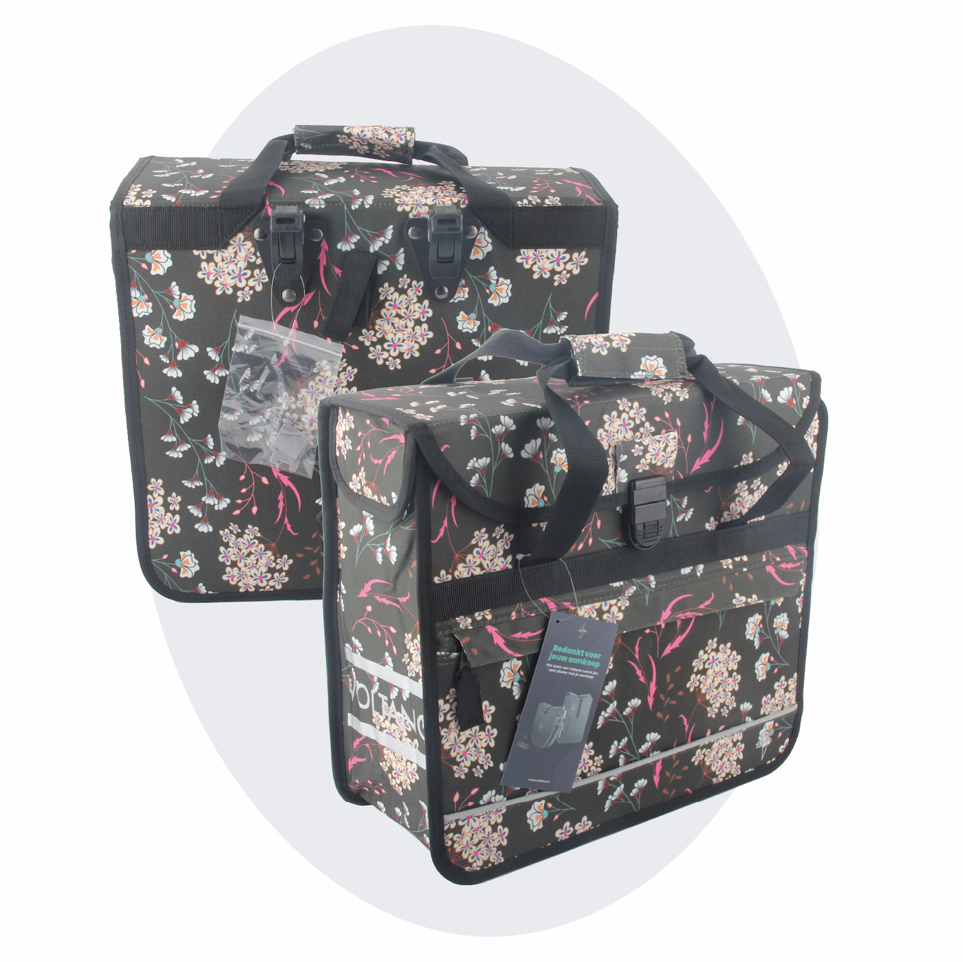 Voltano Voorgevormde Enkele Fietstas / Pakaftas - Pink Elegance - 17L