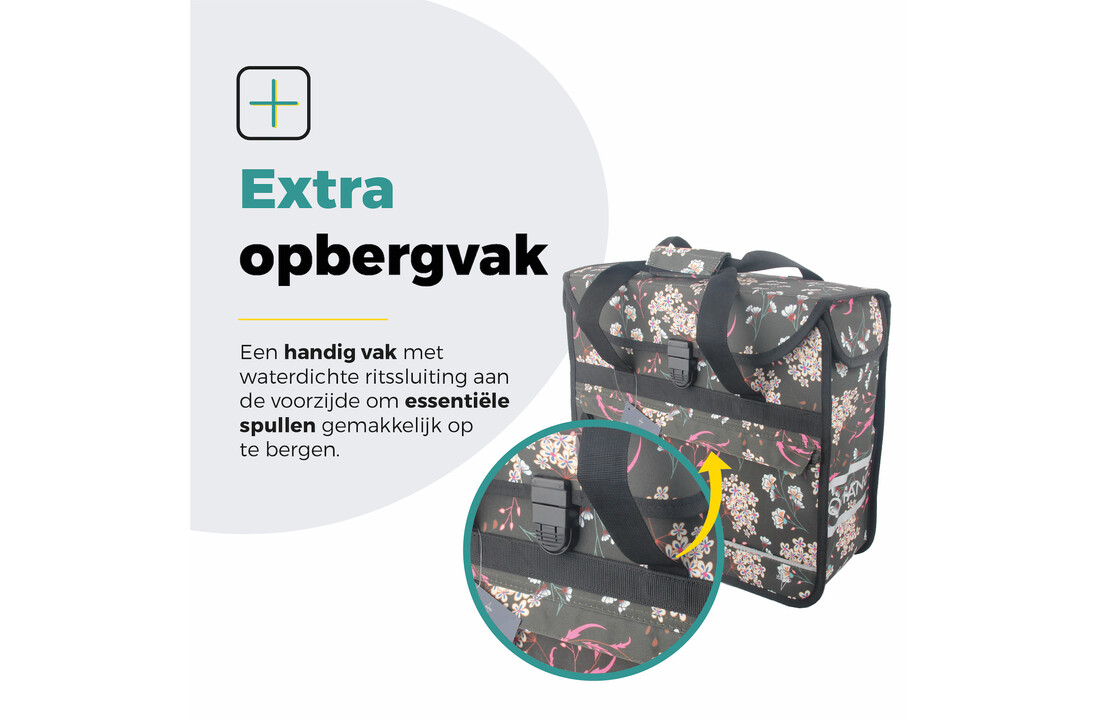 Voltano Voorgevormde Enkele Fietstas / Pakaftas - Pink Elegance - 17L