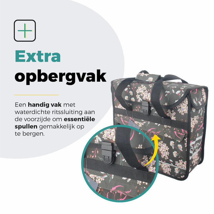Voltano Voorgevormde Enkele Fietstas / Pakaftas - Pink Elegance - 17L