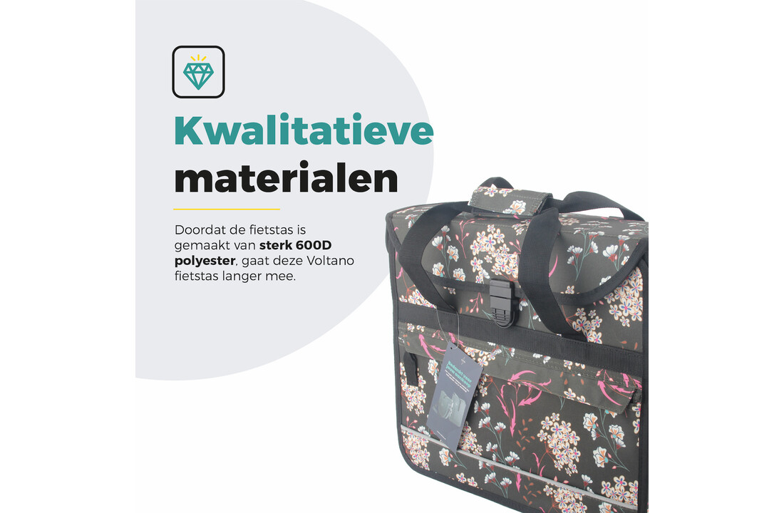 Voltano Voorgevormde Enkele Fietstas / Pakaftas - Pink Elegance - 17L